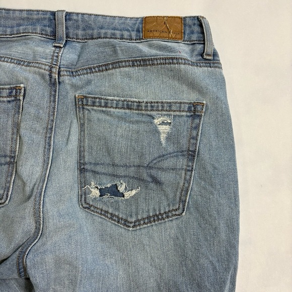 American Eagle Mom Jeans Women's Size 6 High Rise Distressed Straight Leg Denim - Picture 4 of 8